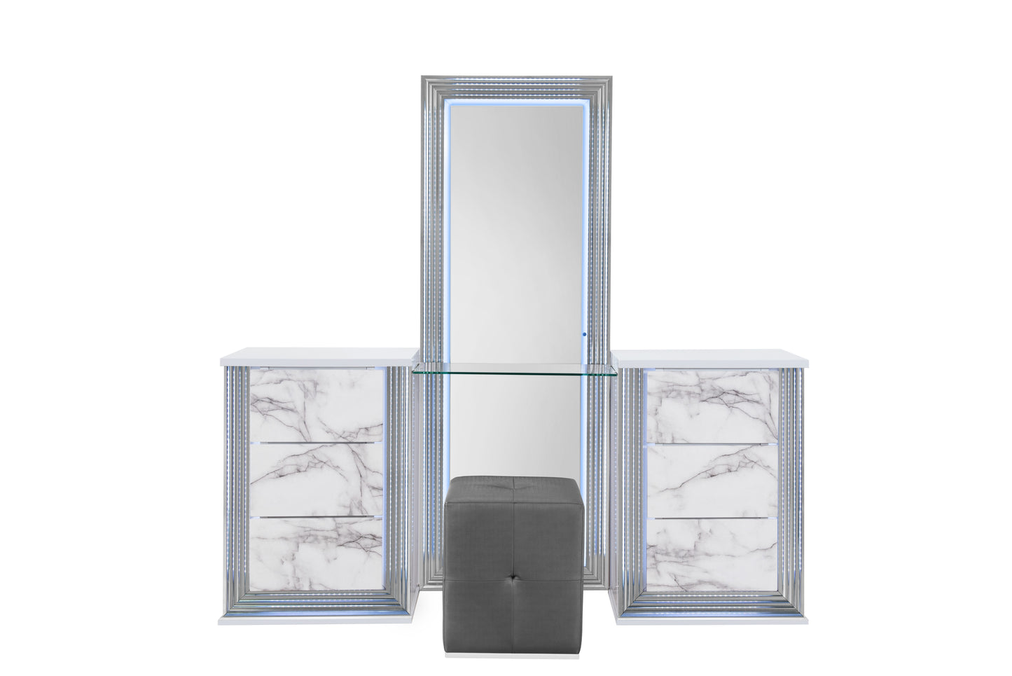 YLIME-WHITE MARBLE-VANITY SET