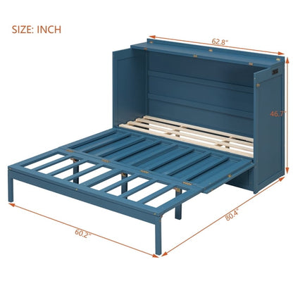 Queen Murphy Wall Bed with Storage Drawer & USB Ports