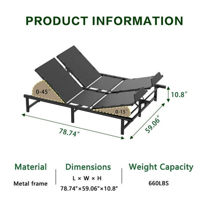 Adjustable Queen Bed Frame with Remote Control