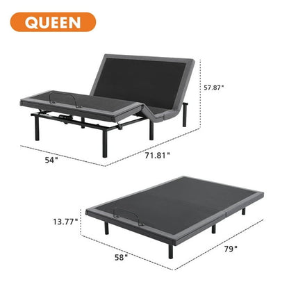 Adjustable Queen Bed Frame with Wireless Remote