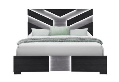 Global Furniture USA Optimus Black/Grey Queen Bed w/ LED