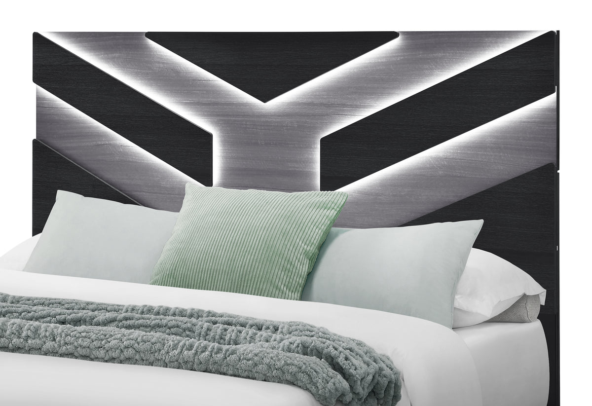 Global Furniture USA Optimus Black/Grey Full Bed, Dresser, Mirror & Nightstand